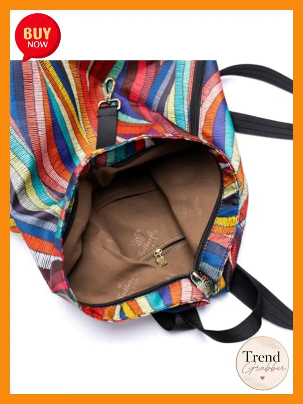 Lightweight Fabric Daypack Backpack with Pockets Convertible Crossbody